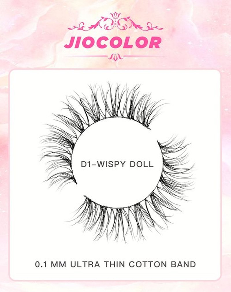 Lashes Natural Look, Wispy Eyelashes, Jiocolor False Eyelashes Natural Look, Fluffy Fake Mink Lashes,12 mm Strip Lashes 10 Pairs D1
