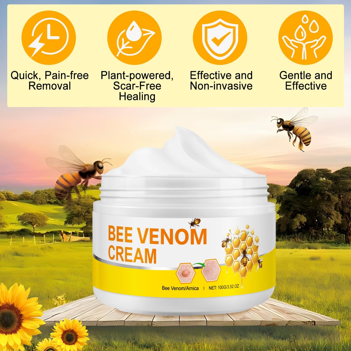 ITSDAWN Bee Venom Cream, Bee Venom Skin Cream, Hydrating Moisturizing Cream for Face and All Parts of the Body 100g / 3.52 oz