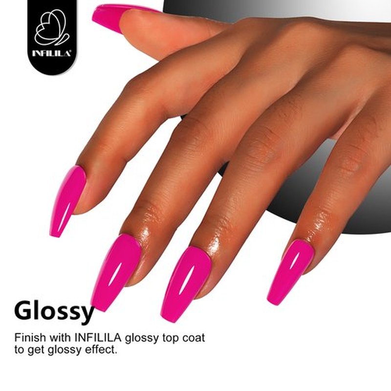 NXJ INFILILA Hot Pink Nail Polish, 15ml 0.51oz Neon Pink Gel Nail Polish, Hema Free Pink Nail Gel Polish Long Lasting Soak Off UV Gel Nail Manicure DIY Gift for Women Girls