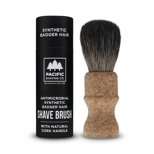 Sustainable Cork Handle Shave Brush - Premium Synthetic Hair | Eco-Friendly Design
