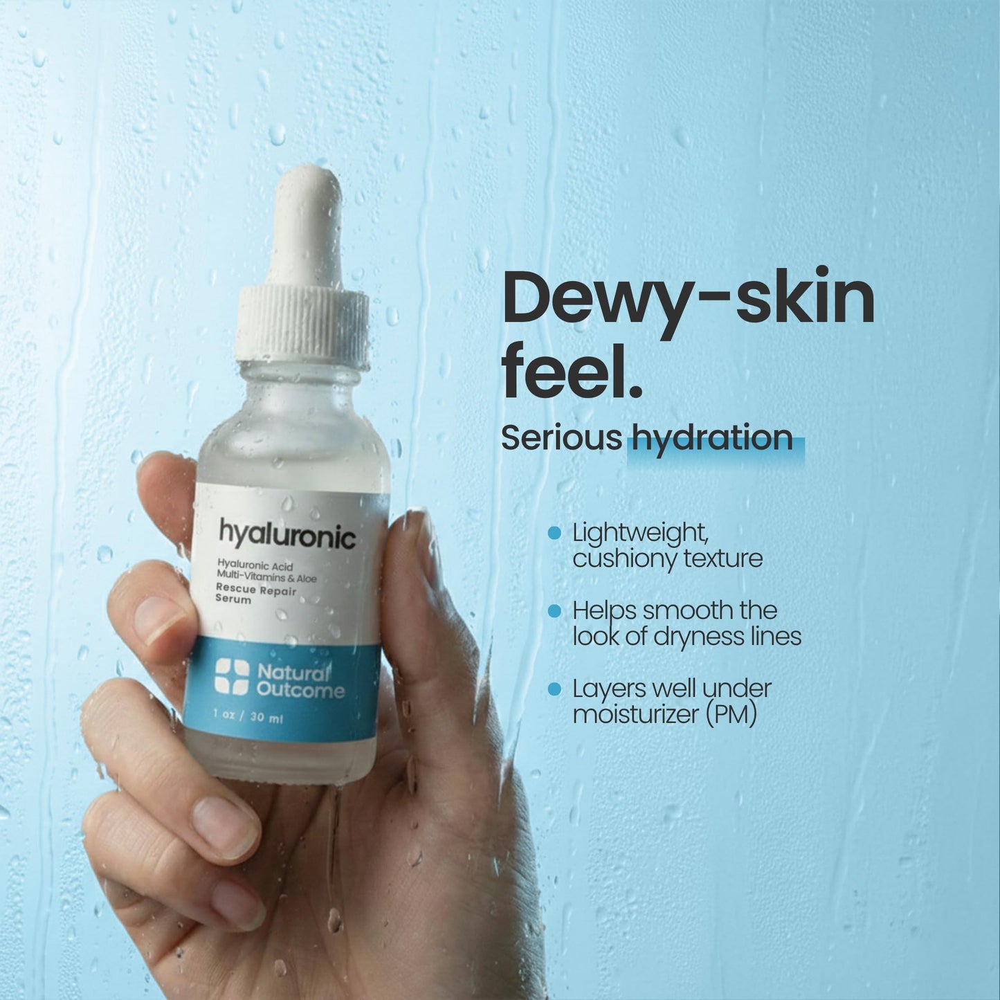 Hyaluronic Acid Serum for Face | Anti-Aging Facial Serum with Vitamin b5 | Reduces Fine Lines and Wrinkles | Moisturizing and Hydrating Rescue Repair Skin Care Serum | 1 Oz
