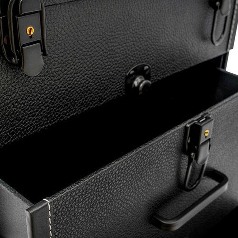 QUEWATSA Rolling Makeup Case with Drawers&4 Wheel, Cosmetic Case Trolley, Make Up Suitcase Cosmetic Trolley, Portable Beauty/Nail/Hair Styling Travelling Cart Trunk, Manicure Storage Case (Black)
