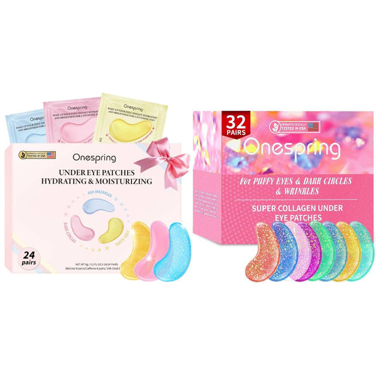 Caffeine Eye Masks - 24K Gold & Retinol Under Eye Patches | 32 Pairs for Puffiness, Dark Circles & Fine Lines