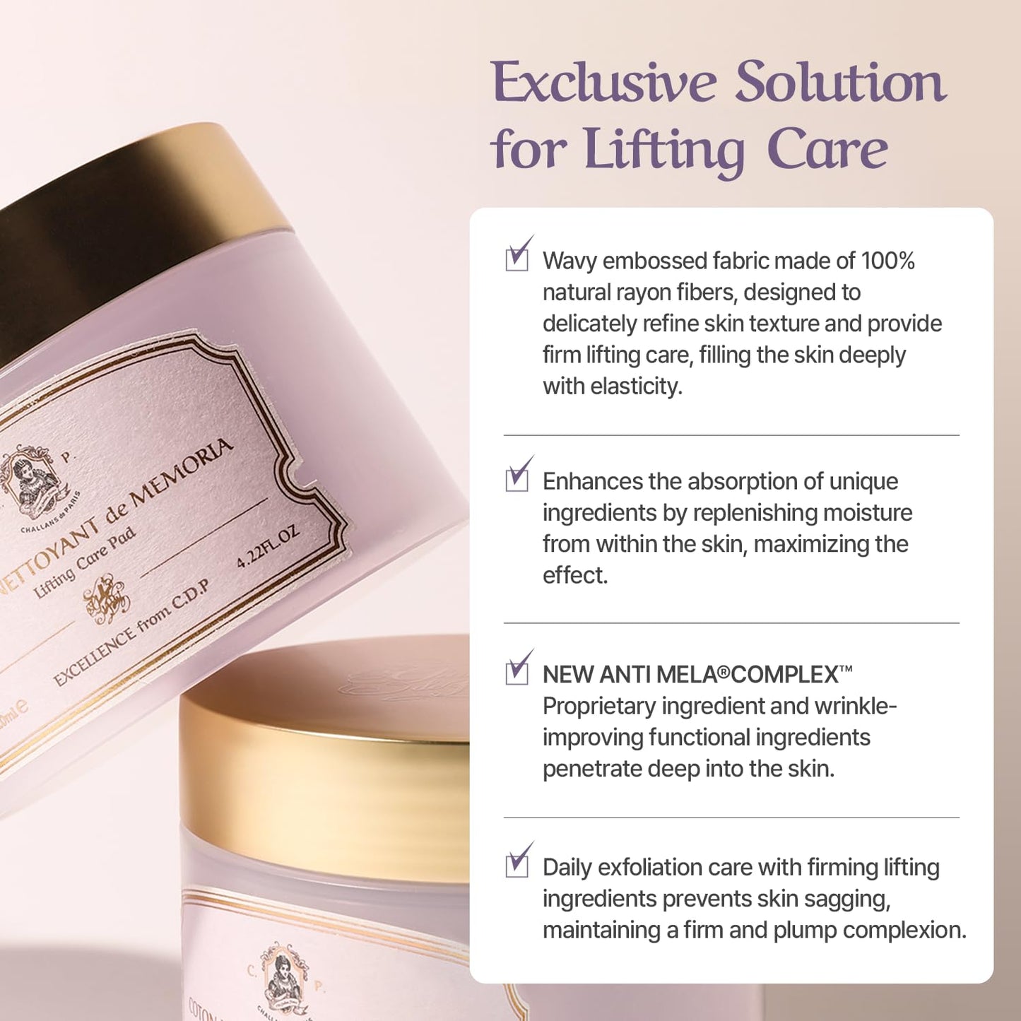 [CHALLANS de Paris] Coton NETTOYANT de Memoria – Calming & Revitalizing Toner Pads with Botanical Essence, Hydrating Dual-Texture Pads for Smooth, Comforted Skin, K-Beauty Daily Care