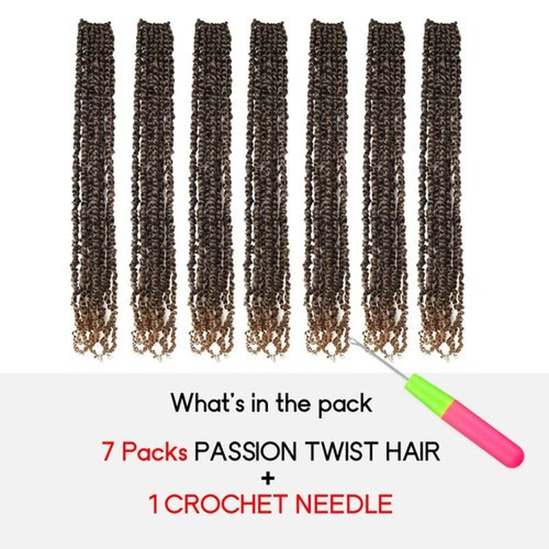 WUDAS Long Passion Twist Hair 22 Inch Pre-twisted Passion Twists Crochet Hair Ombre Honey Blonde Pre-looped Synthetic Crochet Braids (7 Packs,T27)