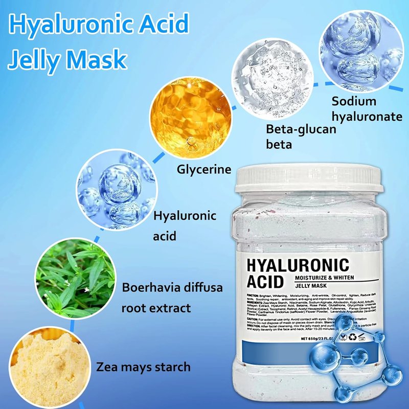 Hydrating Jelly Facial Mask Powder Set | Hyaluronic Acid, Rose, 24K Gold, Aloe Vera - Deep Cleansing & Moisturizing