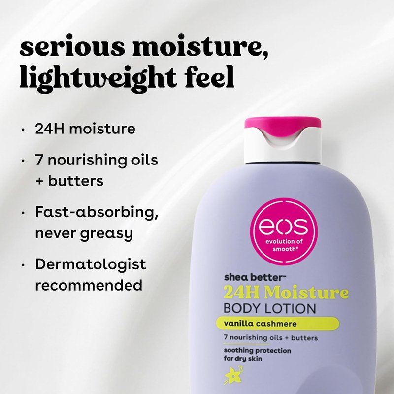 Eos Shea Better Body Lotion & Body Wash Set - Vanilla Cashmere Scent | Hydrating & Nourishing