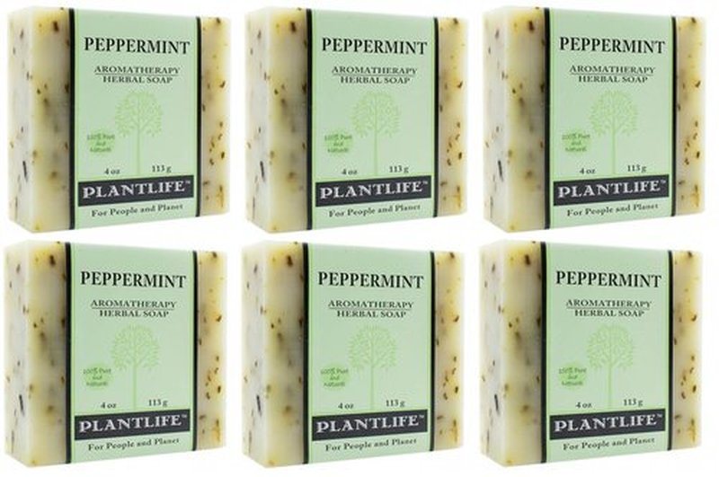 Plantlife Peppermint 6-pack Bar Soap - Moisturizing and Soothing Soap for Your Skin - Hand Crafted Using Plant-Based Ingredients - Made in California 4oz Bar
