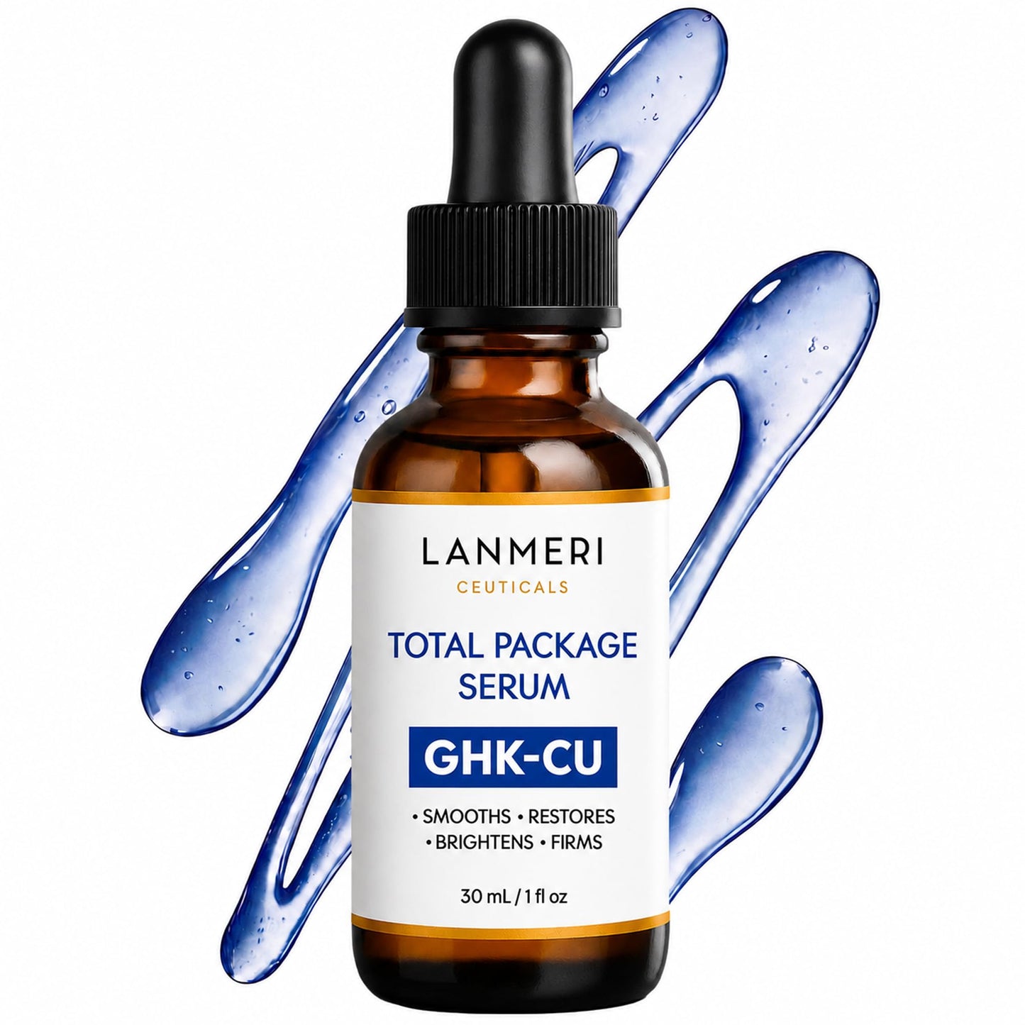 Lanmeri Advanced Total Package Serum: GHK-Cu Copper Peptide & Matrixyl® 3000 Multi Peptide Complex – Glow, Fine Line & Wrinkle Support – Firming, Anti-Aging Face Serum for Mature Skin