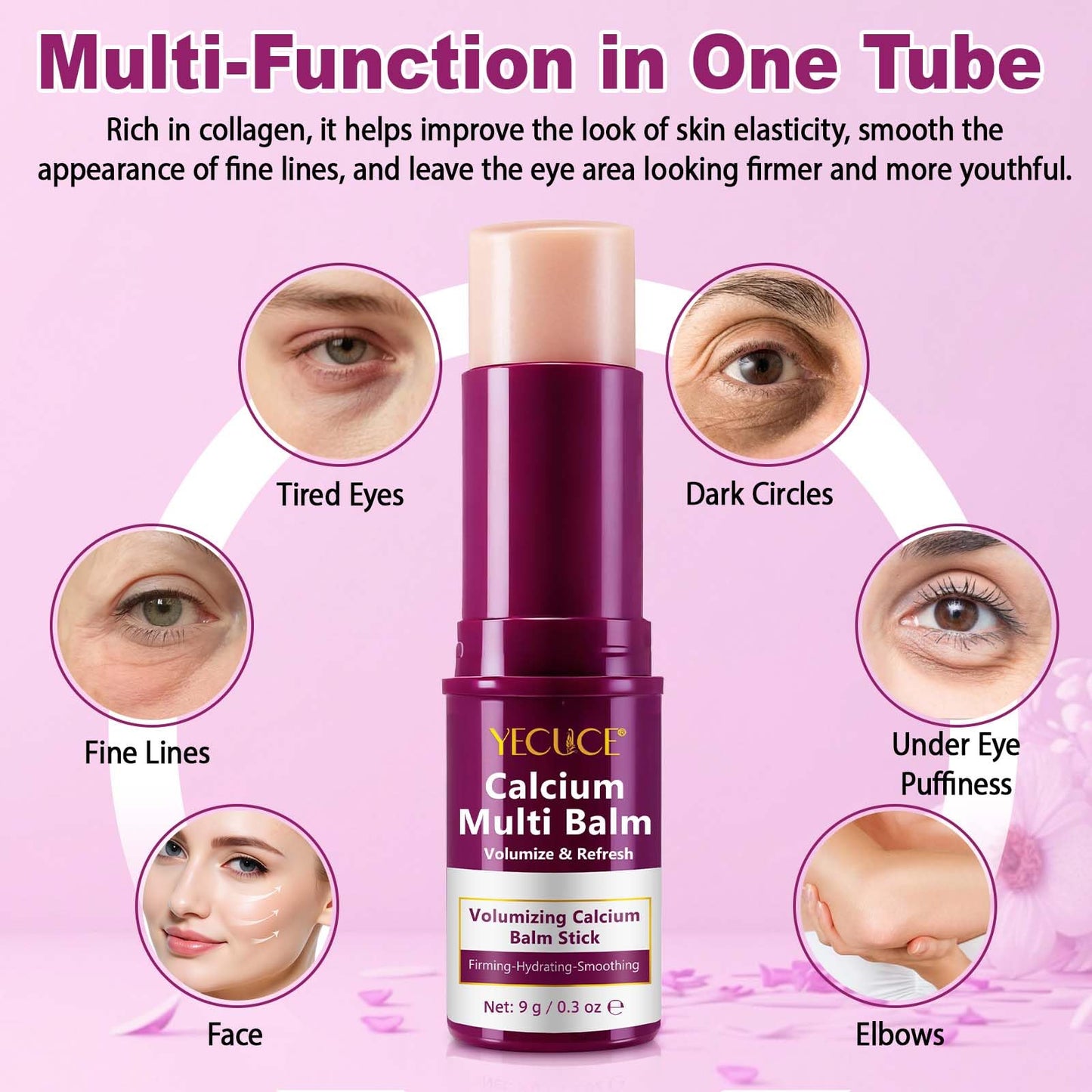 NIFEISHI Calcium Volume Multi Balm Stick, Calcium Volume Balm, Anti Wrinkle, Firming & Moisturizing