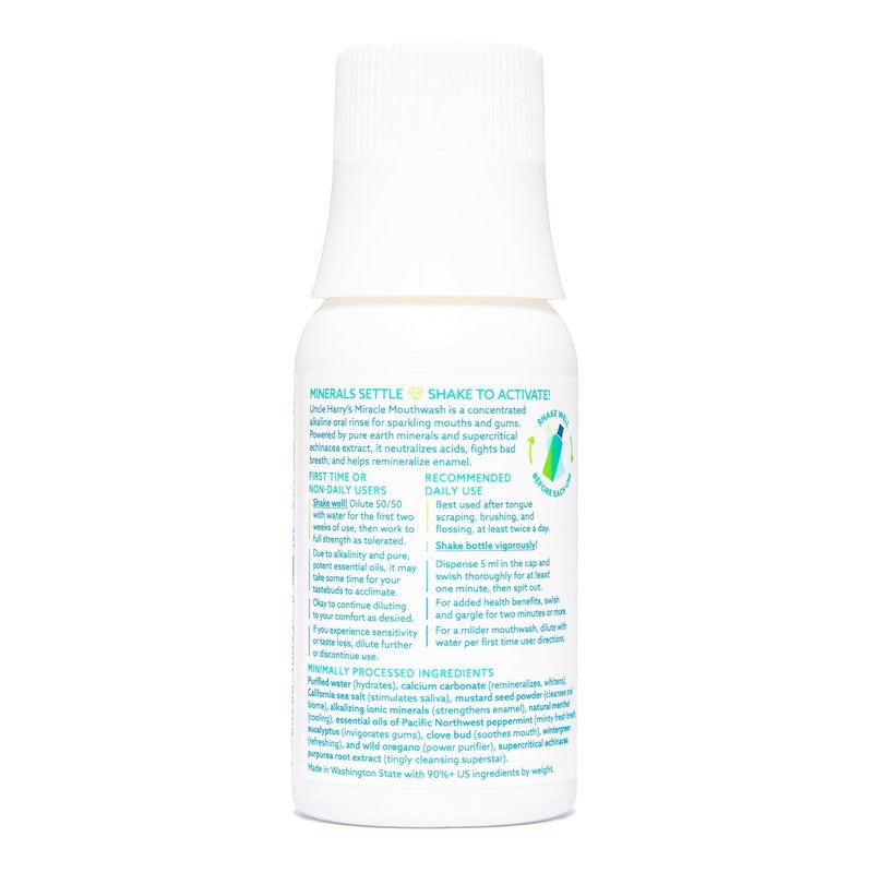 Natural Alkalizing Mouthwash for Bad Breath - pH Balanced Oral Care | 3 fl oz for Adults & Kids