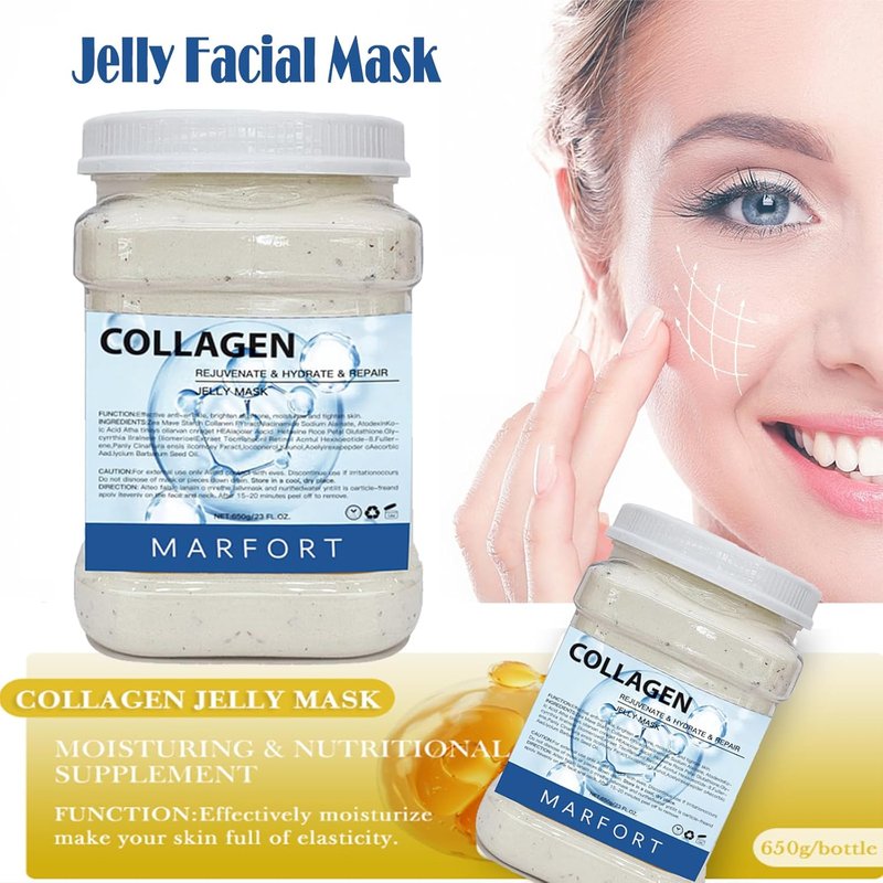 Hydrojelly Peel-Off Face Mask - Moisturizing Collagen Formula for Spa-Quality Skincare | 23 Fl Oz