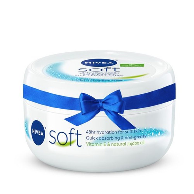 Nivea Soft Refreshingly Moisturizing Face, Body and Hand Cream, 3 Pack of 6.8 Oz Jars