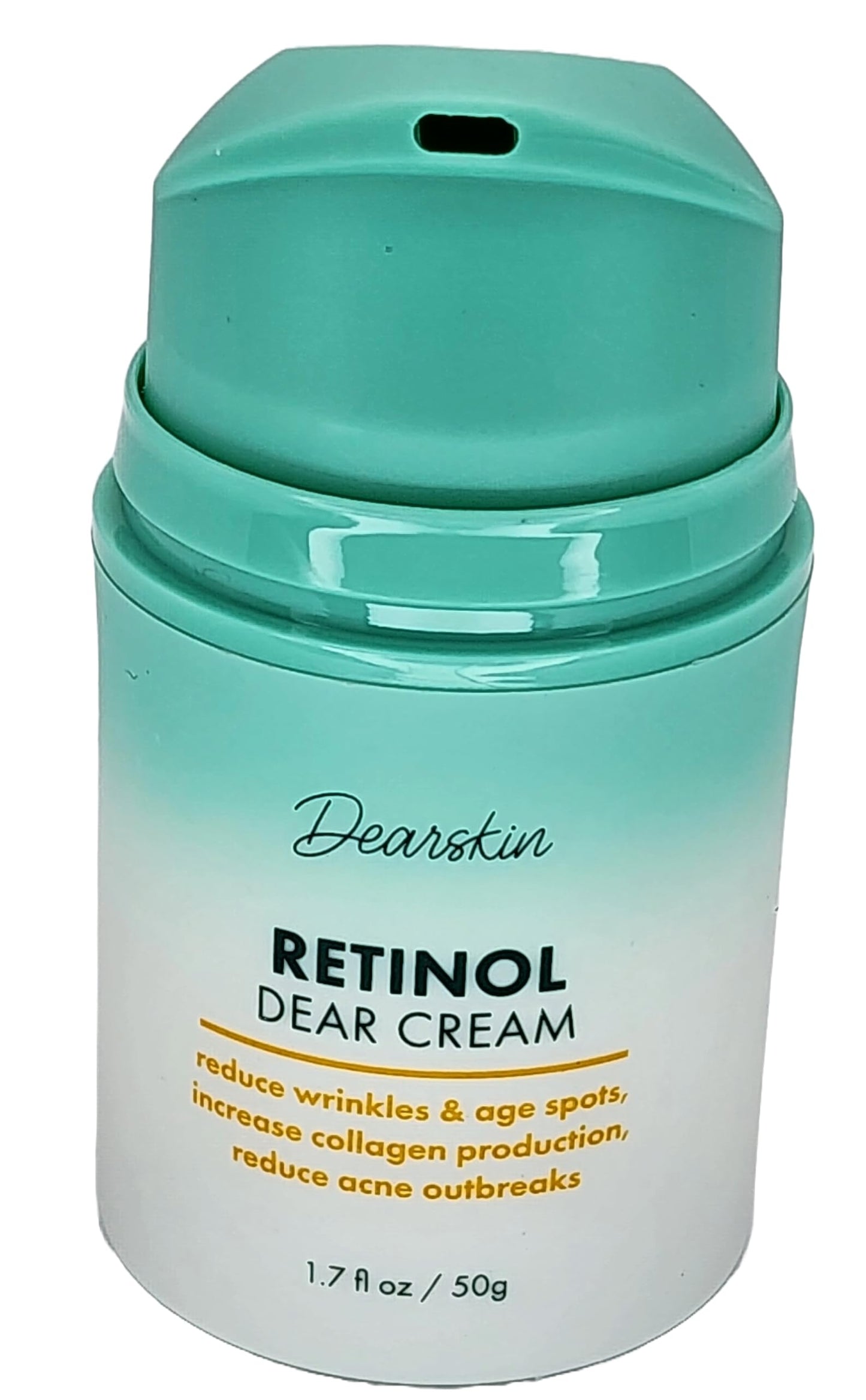 Dearskin Retinol Cream for Face Anti Aging Moisturizer Wrinkle 1.7oz Night and Day with Botanical Hyaluronic Acid, Vitamin E, Jojoba Oil Aloe Vera Vegan - New Pump Bottle!