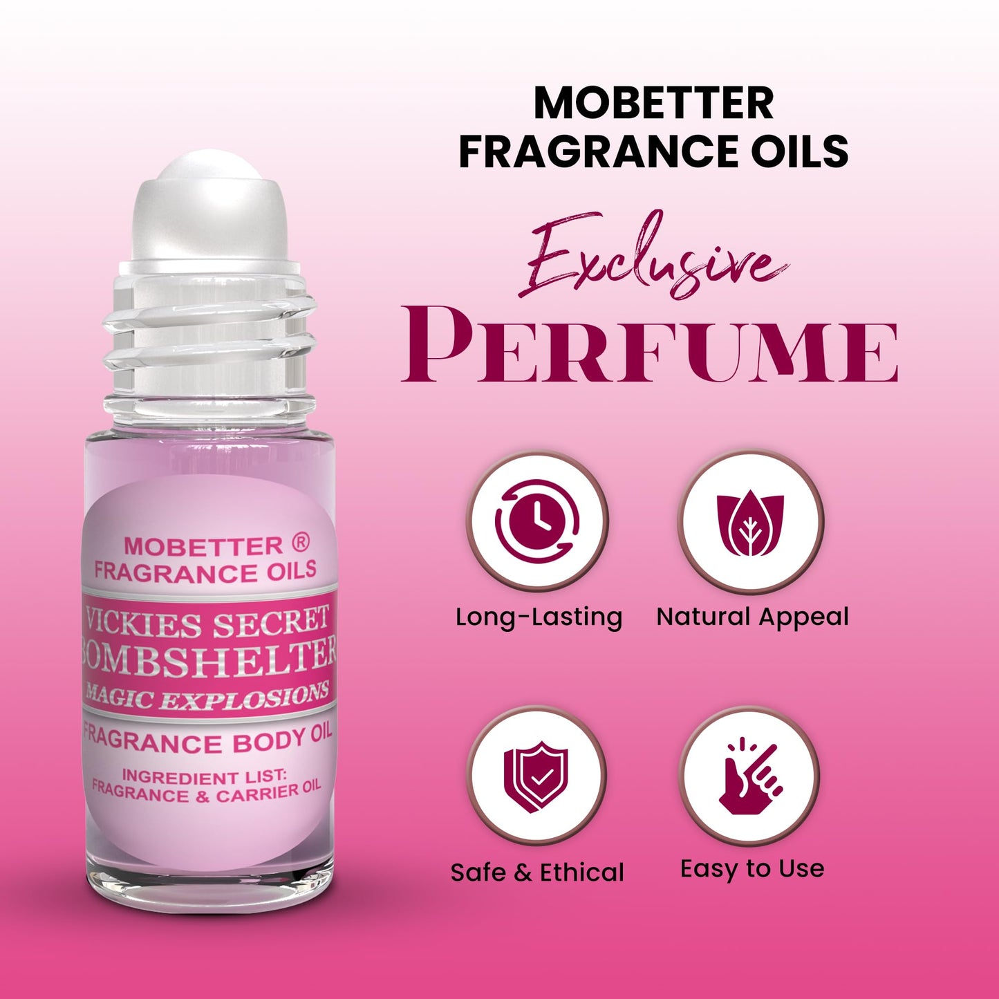 MOBETTER FRAGRANCE OILS Vickies Secret Bombshelter Magic Explosions 1 Oz Perfume Fragrance Body Oil for Women