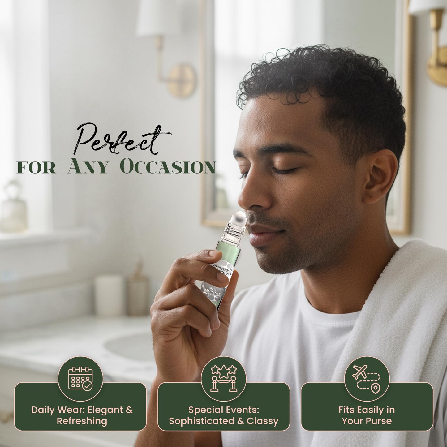 Good But Guilty Men Cologne Fragrance Body Oil, Oriental Woody, Juniper, Lavender and Lemon, Long Lasting, T ravel Size