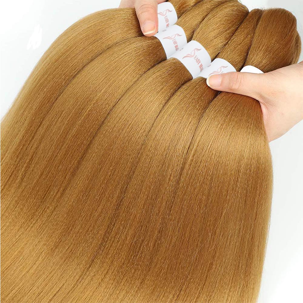 Pre Stretched Braiding Hair 30 Inch 8 Packs Honey Blonde Braiding Hair Long Braids Hair Extensions Synthetic Braid Hair For Braiding Crochet Braids