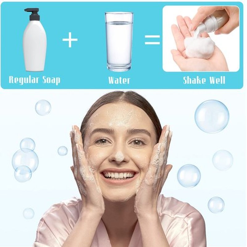 24 Pcs Foam Pump Bottles 1 Oz/ 30 ml Travel Soap Bottle Plastic Mini Empty Dispenser Foaming Bottles for Refillable Hand Sanitizer Lash Shampoo Bottles (Clear)