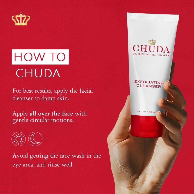 CHUDA Exfoliating Cleanser - Deep Cleansing Hydrating Face Wash | Anti-Aging Formula, 150ml for All Skin Types