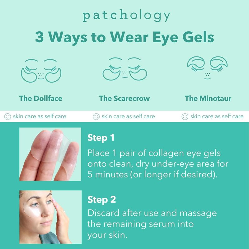 Patchology Under Eye Gel Patches - Soothing Natural Eye Masks for Puffy Eyes & Dark Circles | 5 Pairs