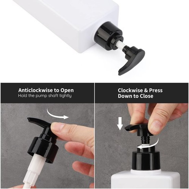 Segbeauty Soap Dispenser Bottle, 3pcs 13.5oz Empty Refillable Press Pump Bottle with Labels, 400ml Plastic Lotion Dispenser Shower Containers for Bathroom Hotel Shampoo Conditioner Body Soap White