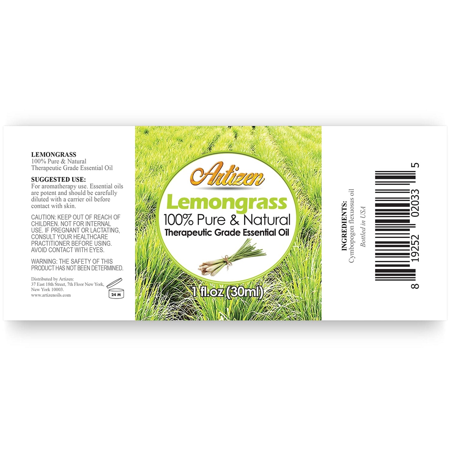 Artizen 2oz Oils - Lemongrass Essential Oil - 2 Fluid Ounces