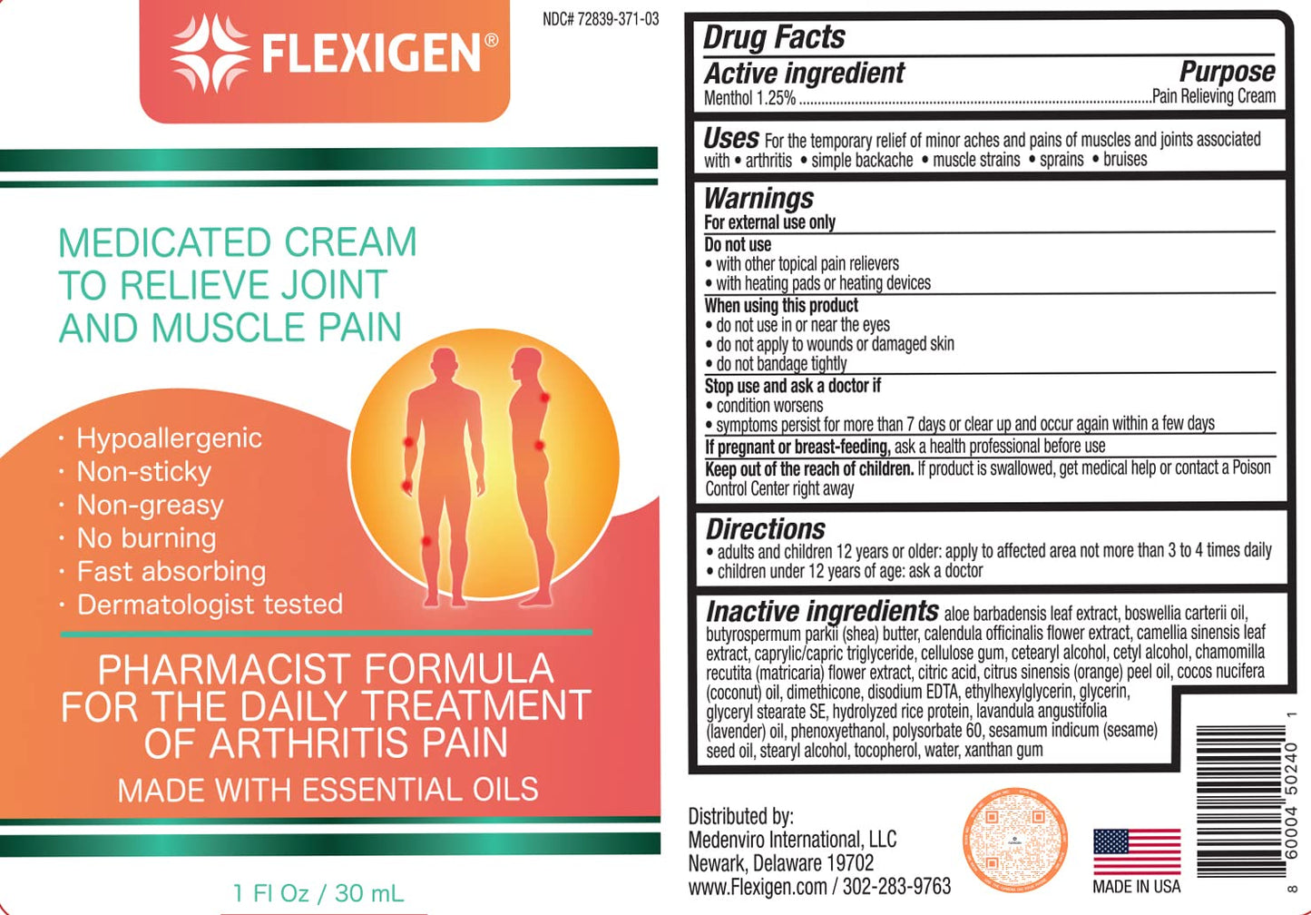 FLEXIGEN Frankincense Topical Analgesic Comfort Cream, 3.2 oz