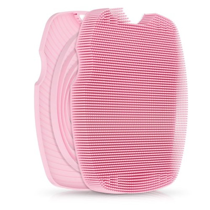 Zinc Infused - Silicone Body Scrubber,Exfoliating Body Scrubber for Sensitive Skin, Sustainable Shower Scrubber for Body, Body Scrubber for Shower and Body Care Routine - Pink