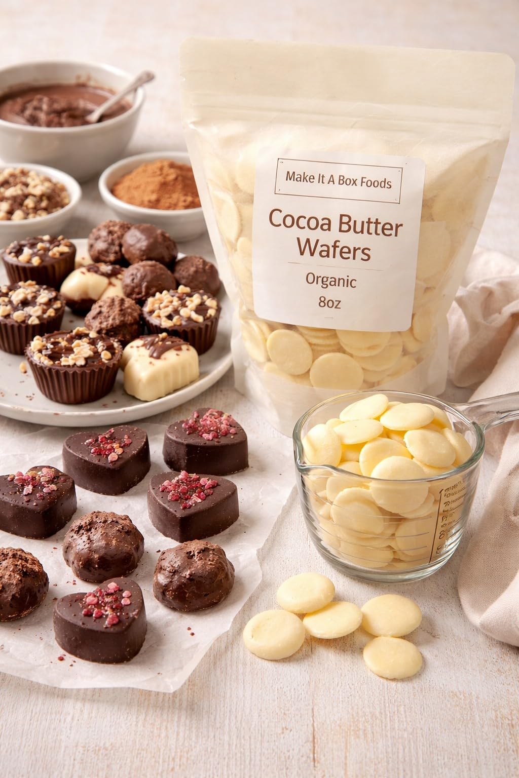Cocoa Butter Wafers, Organic, 8oz