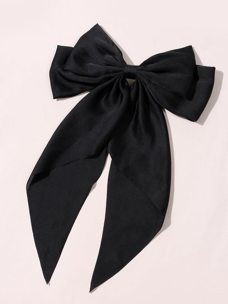 SUSULU Black Ribbon Bow Hair Clips with Long-Tail - Party Hairpins and Accessories for Women and Girls, 2pcs