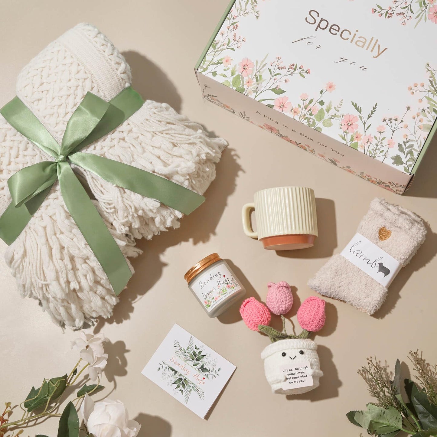 Get Well Gift for Women, after Surgery Gifts, Birthday Gifts Baskets for Women Self Care Gift, Thinking of You Relaxation Stress Care Package for Her Wife Mom Friend Sister Girlfriend