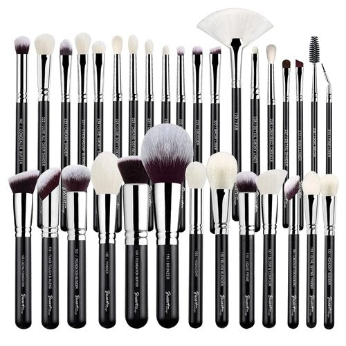 Pro makeup Artist Brushes Set 32Pcs Luxury Goat Hair Horse hair Makeup Brush Set eye and face brushes for every possibility By Bueart Design