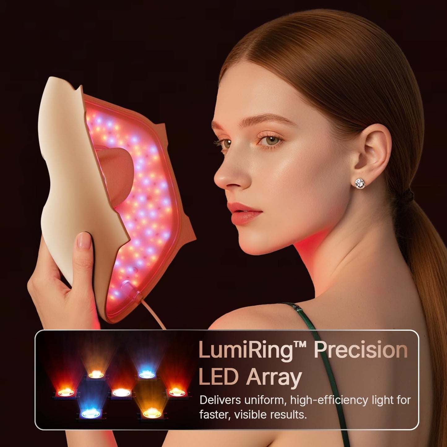 Hello Face 4D Red Light Therapy Mask for Face, 311 LEDs 850nm Infrared Long Light Waves Led Face Mask Light Therapy for Photons Tech, Silicone Skin Improvement for Women with Rechargeable Remote