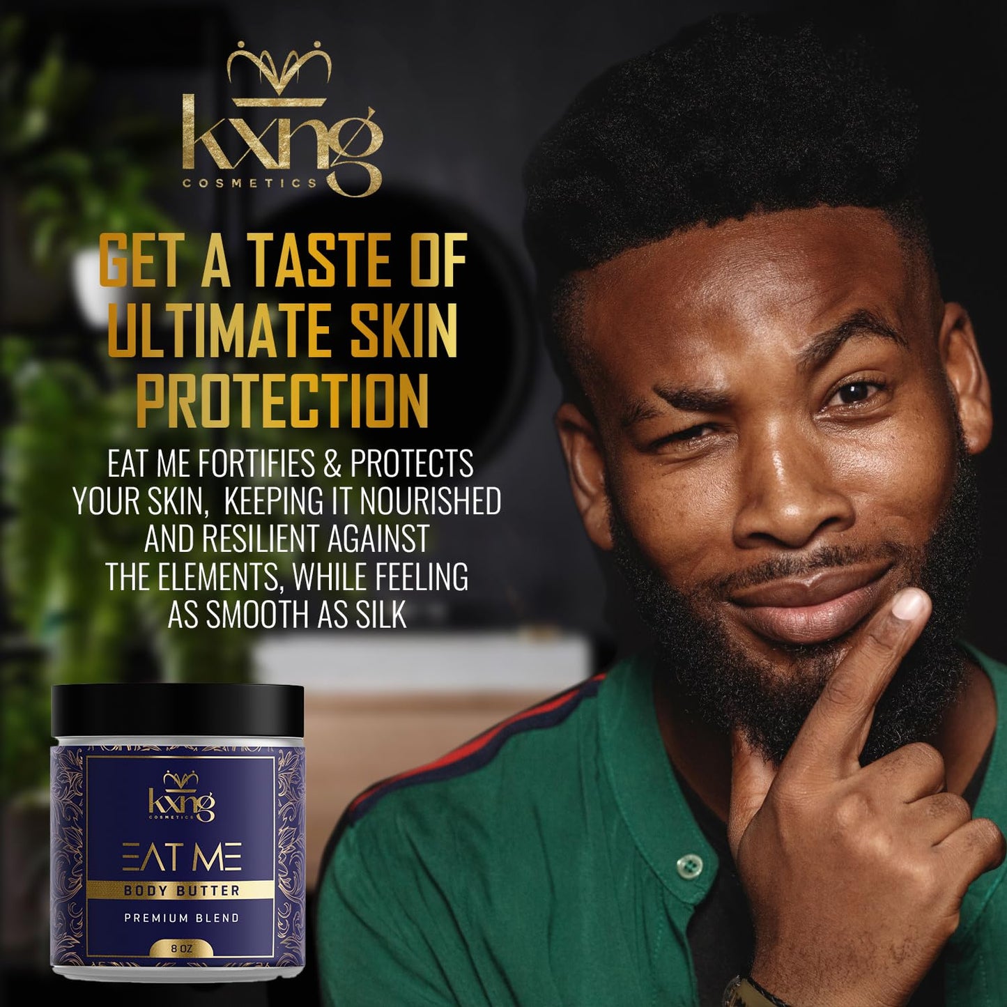 KXNG Cosmetics Organic Shea Body Butter Cream – 8oz | Whipped Body Butter for Men & Women with Shea, Cocoa, Mango & Coconut Oil | Deep Hydration for Dry Skin, Hands & Feet – Eat Me XL