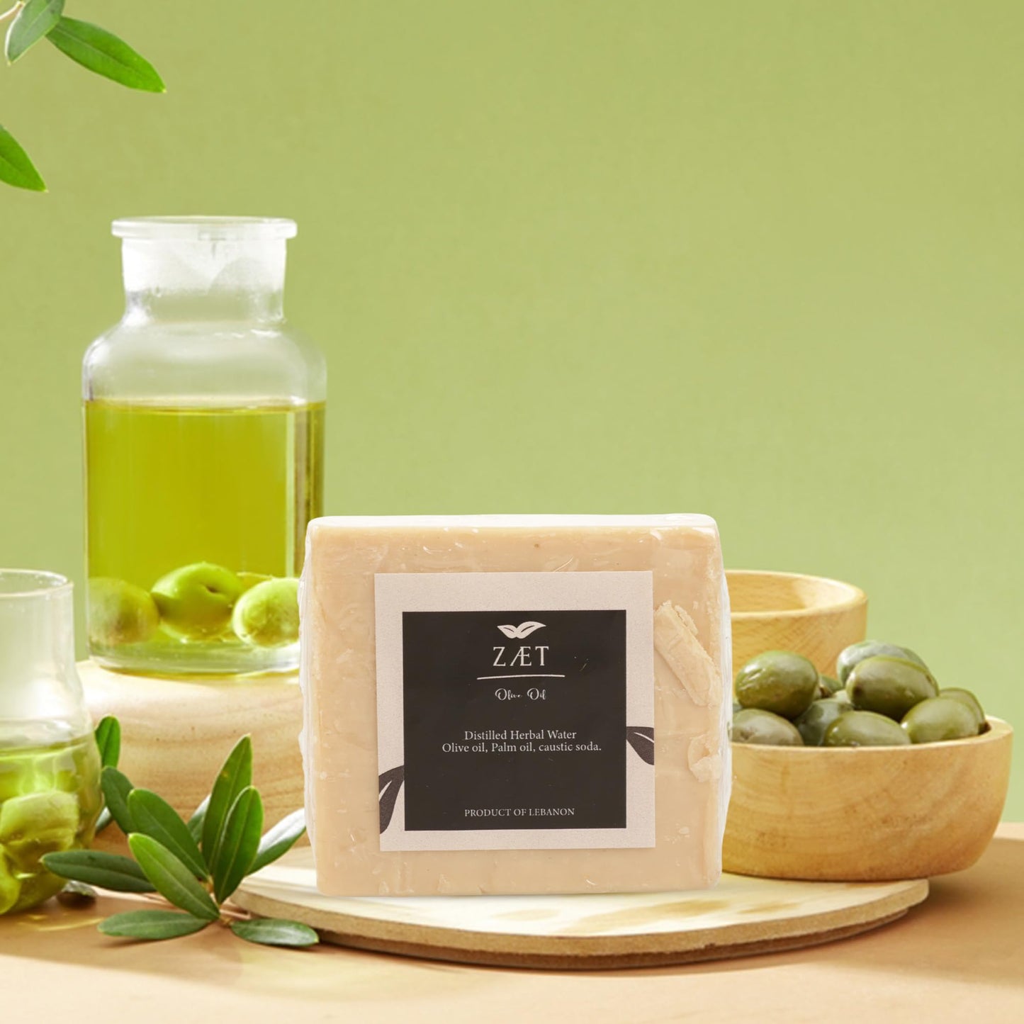 ZÆT Olive Oil Soap Bar, Fragrance Free Handmade Soap for Face & Body | Made with olive & palm oil | Gentle for sensitive, dry skin | 5 oz bar | (Pack of 2)