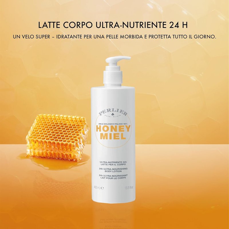 Perlier Honey Miel Ultra-Nourishing Body Lotion - 400 ml | Hydrating & Moisturizing Formula