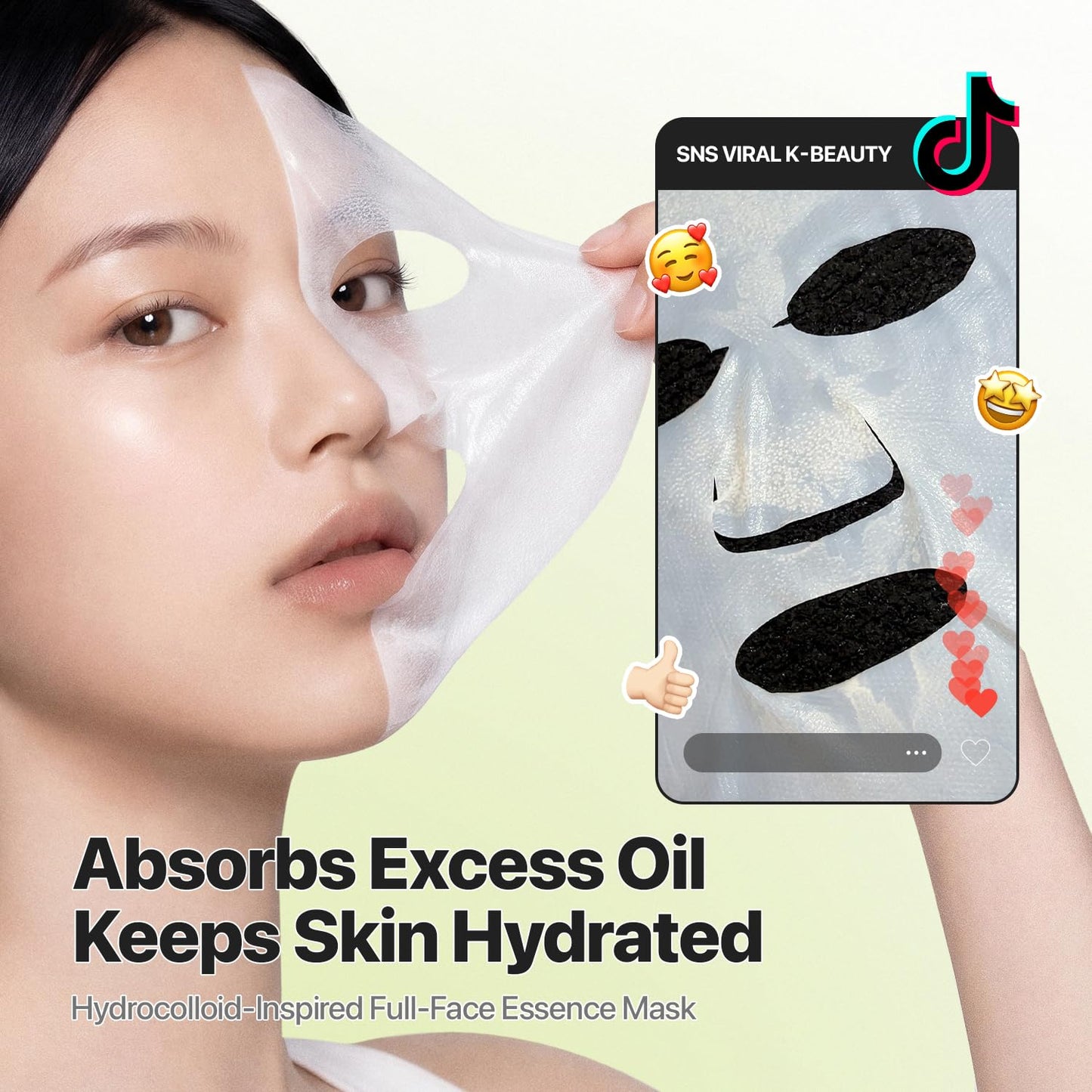 EIOM Trouble Patch Mask – Full Face Sheet Mask for Acne-Prone Skin | Sebum-Absorbing Oil Control, Pore Purifying, Tea Tree Biome, Korean Skincare Acne Face Mask, Hydrocolloid-Infused Sheet (20ml x 4)