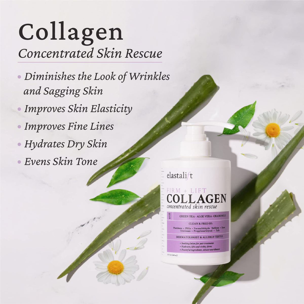 Elastalift Vitamin C Face & Body Brightening Cream Moisturizing Skin Care Lotion, Anti Aging Vitamin C Skincare Moisturizer For Body, Neck, Hands, Age Spots, Wrinkles, & Sun Damaged Skin, 15 Fl Oz