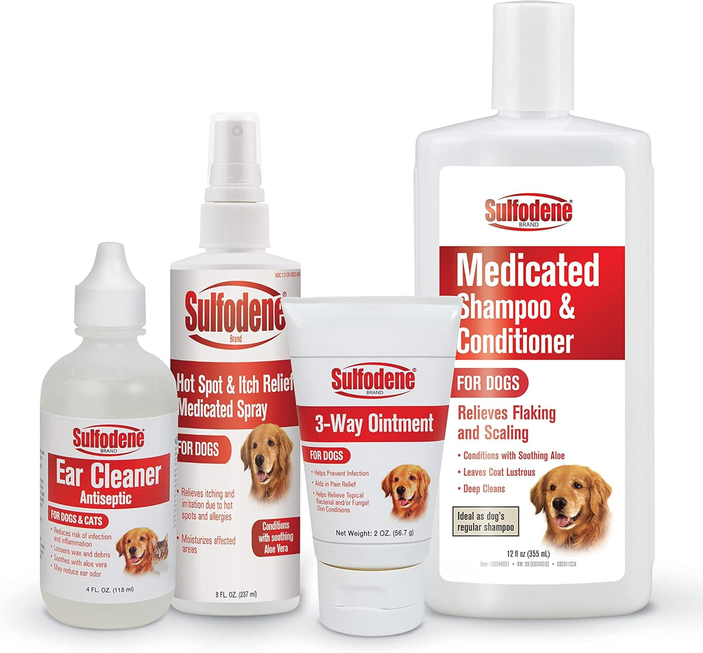Sulfodene Medicated Dog Shampoo & Conditioner - 12oz | Soothes Skin & Reduces Itching