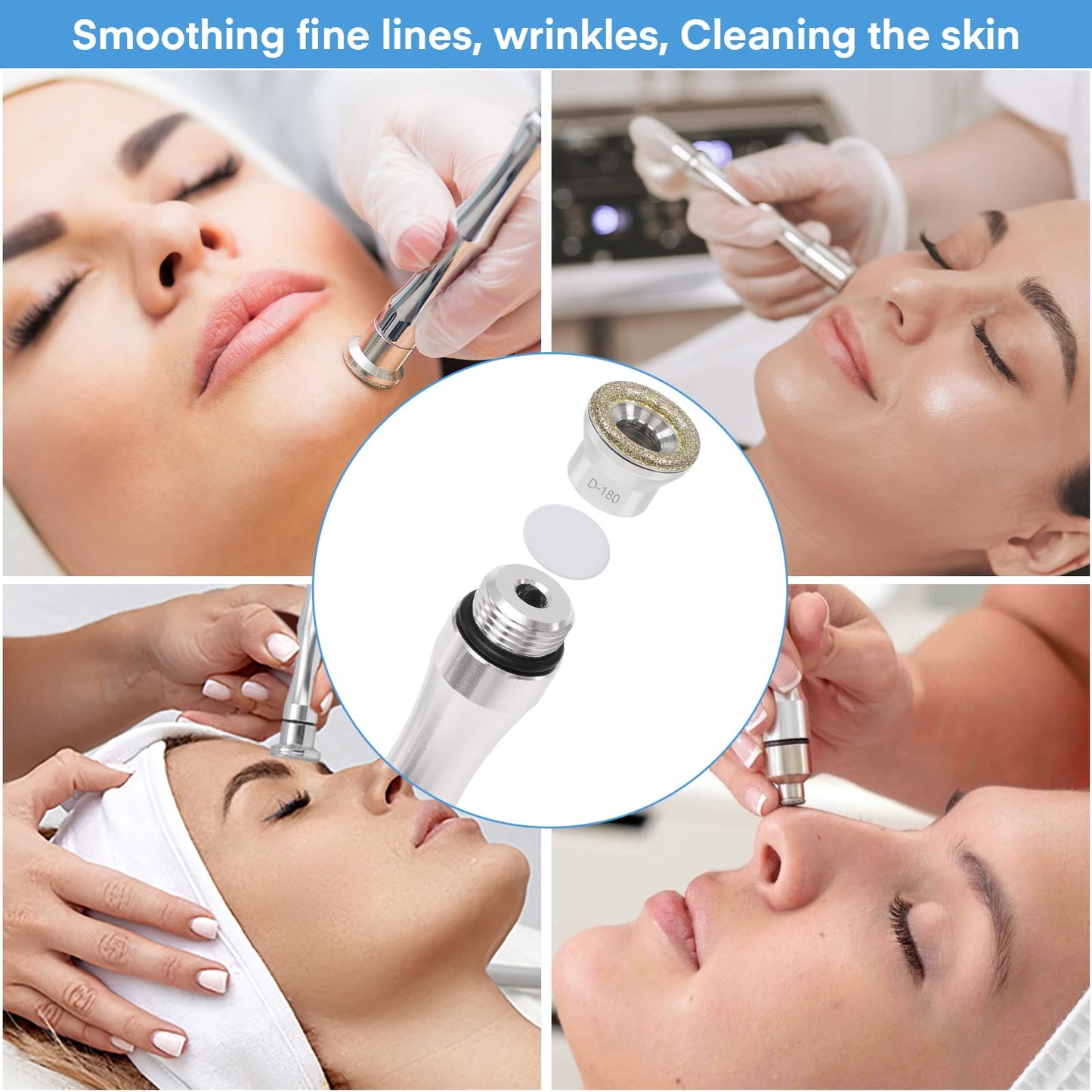 Dermabrasion Replacement Tips, 6 pcs Diamond Accessories for Diamond MachineTool, Ideal for Exfoliator Home Facial Dermabrasion Tool ( 6 Tips )