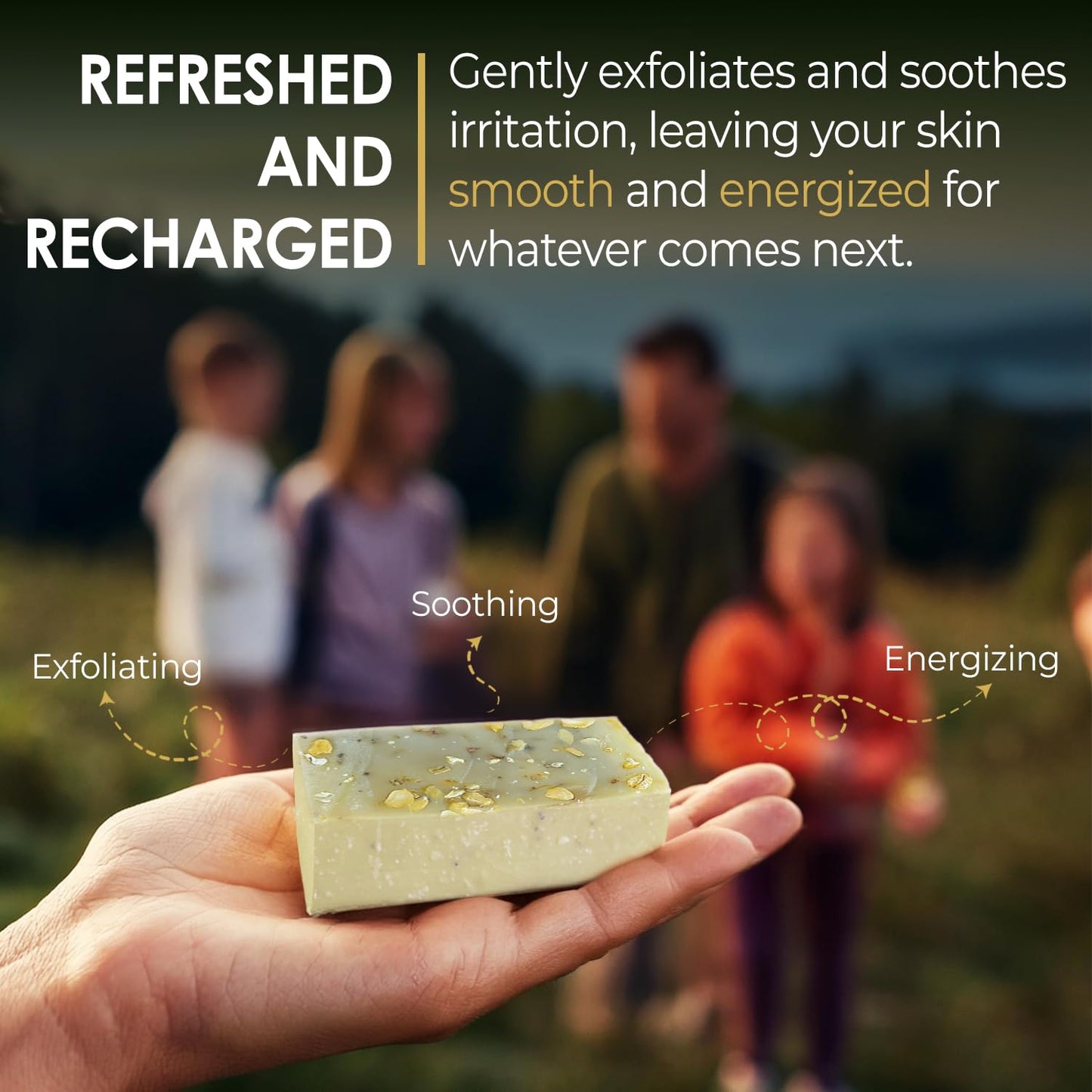 Blue Moon Elise All Natural Peppermint Oatmeal Soap Bars, Scented with Premium Essential Oils, Handmade in the USA, Moisturizing and Therapeutic for Face/Body, For Sensitive Skin (3 Pack)