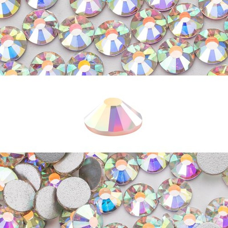 Novani 3000 Pieces Flatback Rhinestones Glass Round Gems AB Crystals for Nail Art DIY Crafts Clothes Shoes,SS6,1.9-2.0mm