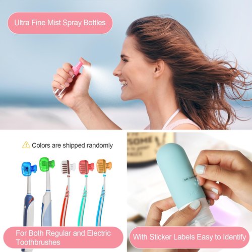 Vipop 20 Pack Travel Bottles for Toiletries,TSA Approved Silicone Travel size Toiletries,Leak Proof Travel Containers for Toiletries,Travel Bottles for Shampoo Conditioner Lotion (Flamingo)