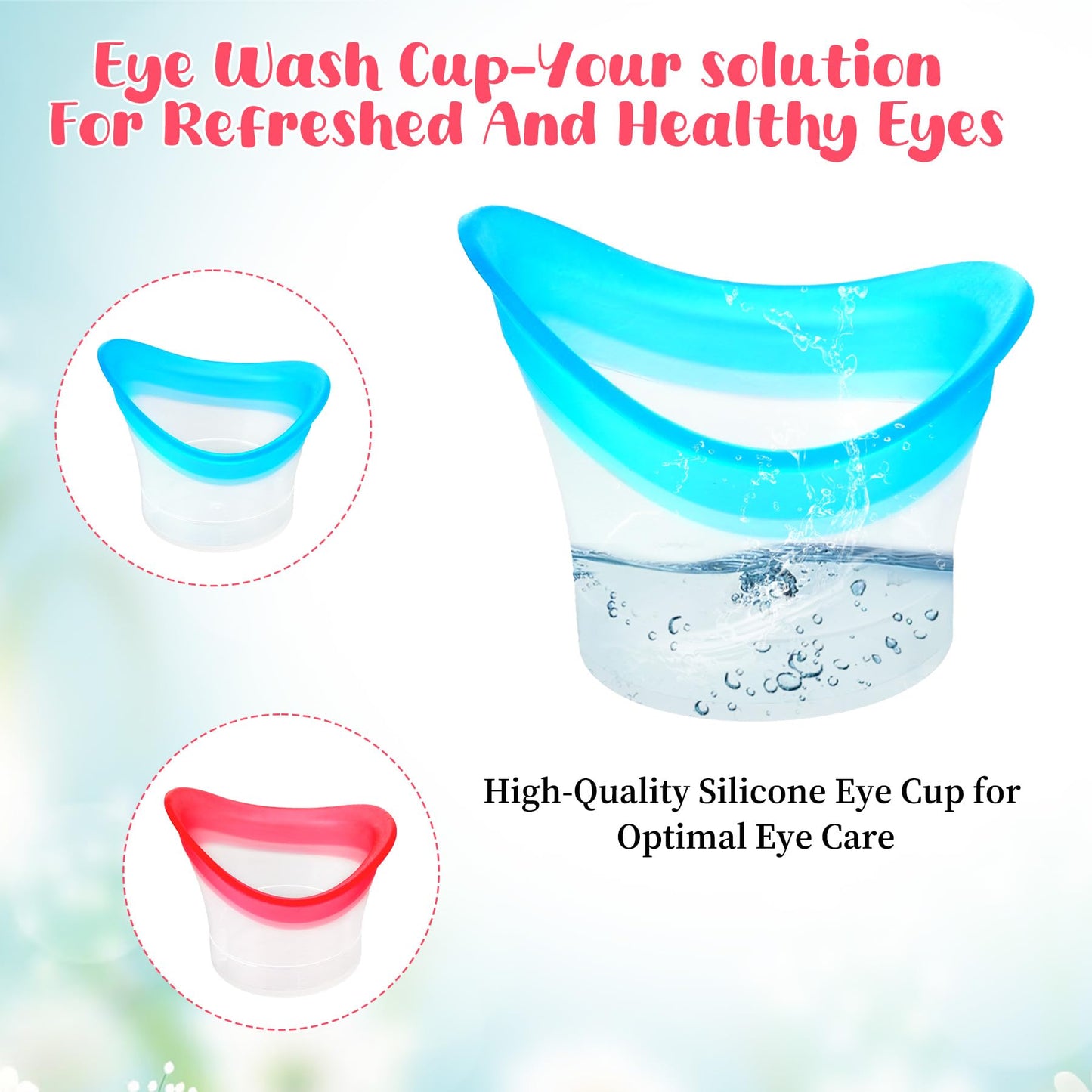 2pcs Eye Wash Cup Eye Wash Bath Kit Silicone Eyes Cleansing Cup for Eyes Rinse Portable eye Care Tool Cleaner for Quick Effective SoothingTired eyes Refresh Clean Dust Makeup Irritants