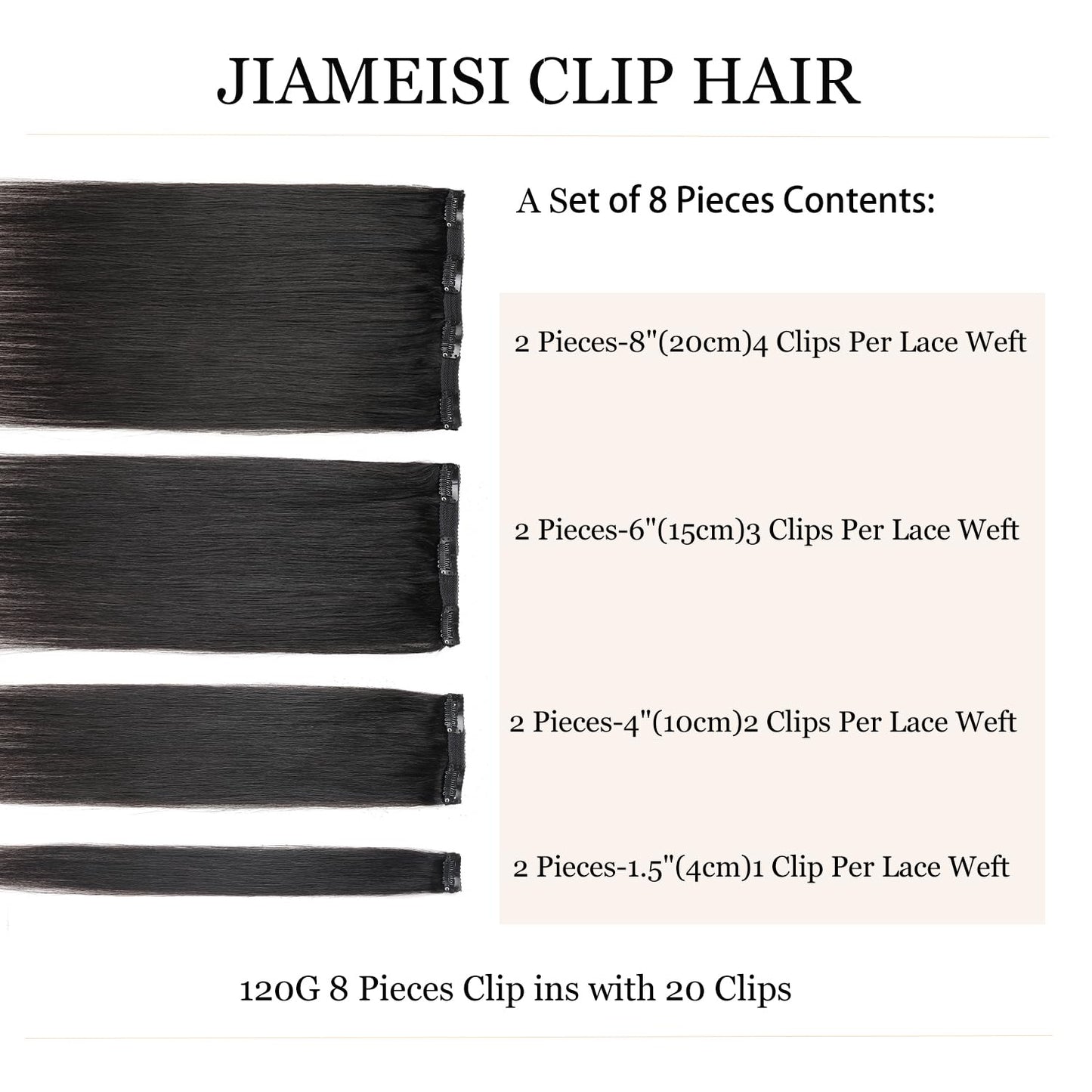 Human Hair Clip in Extensions,120g 8pcs Clip in Human Hair Extensions Straight Remy Hair Clip In Extensions #1B Natural Black 22inch Clip In Real Hair Extensions