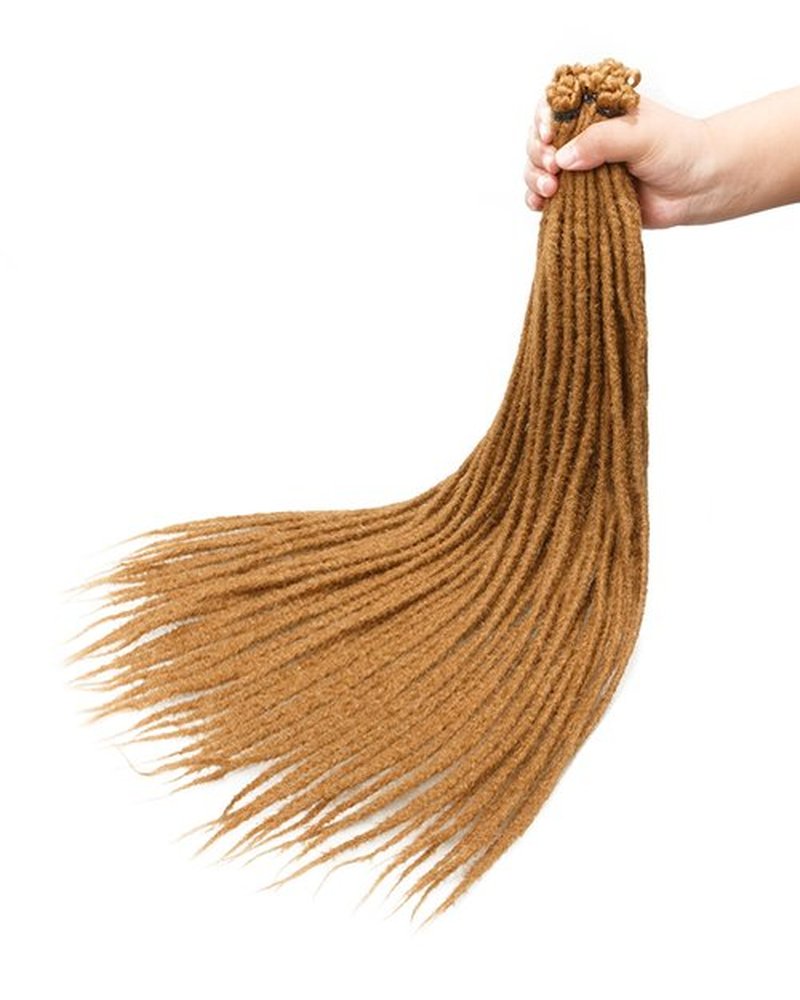 MISS SULA 24 Inch Dreadlock Extensions for Women(0.6cm Width,50 Strands,-Ombre Blonde),Faux Locs Crochet Hair,Soft Synthetic Loc Extensions(24"-5Packs,27#)