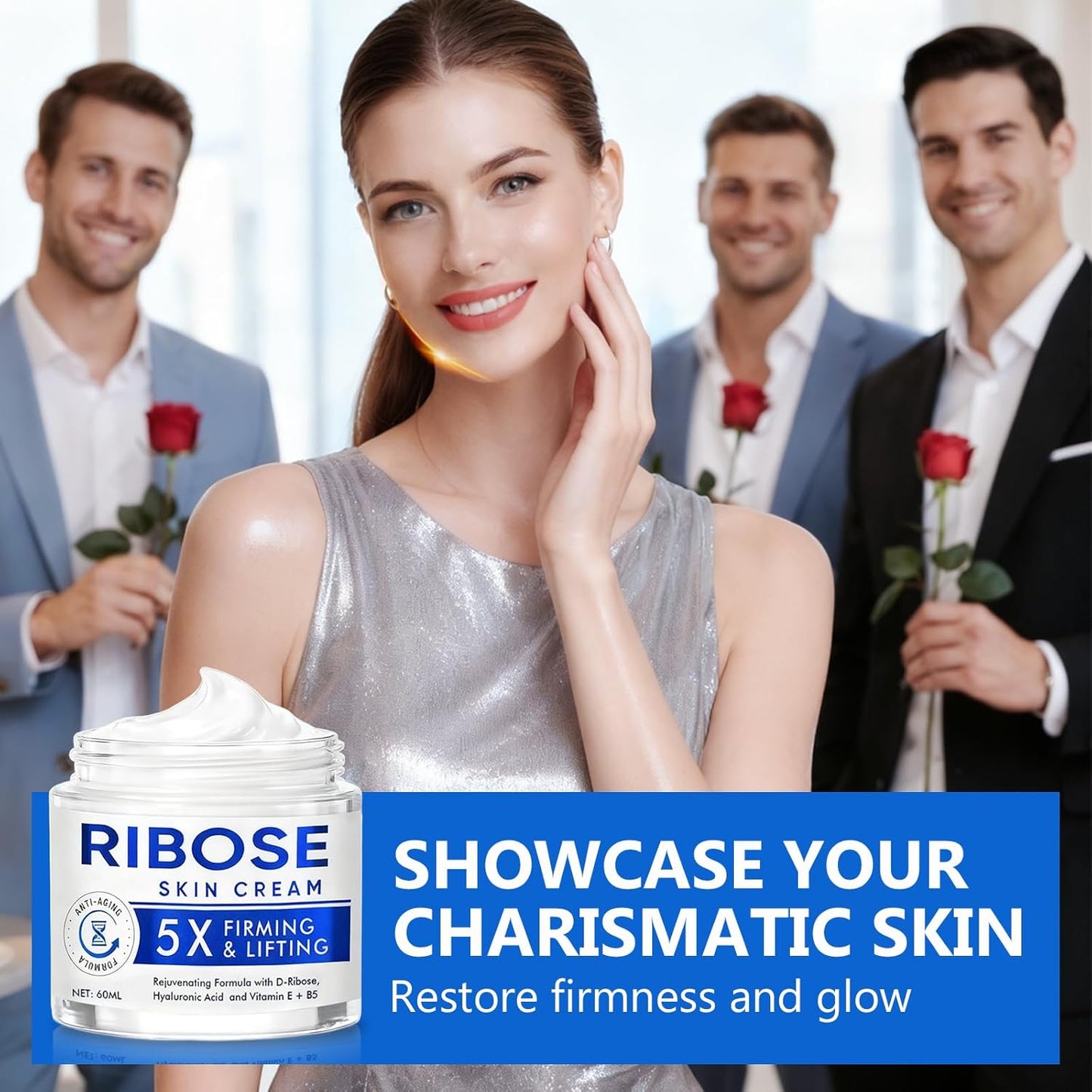 D-ibose Cream - Anti-Aging Moisturizing Cream for Firm Skin | Deep Hydration & Collagen Support, 2 Oz