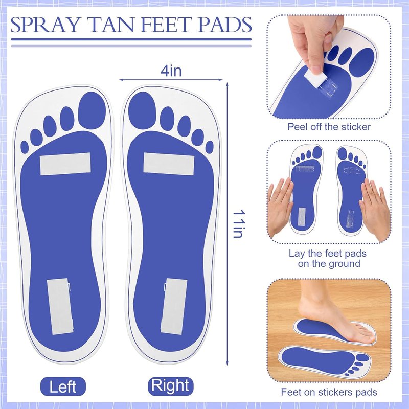 96 Pcs Spray Tanning Supplies Kit - Feet Pads, Hair Nets & Disposable Bra for Home or Salon | Navy Blue