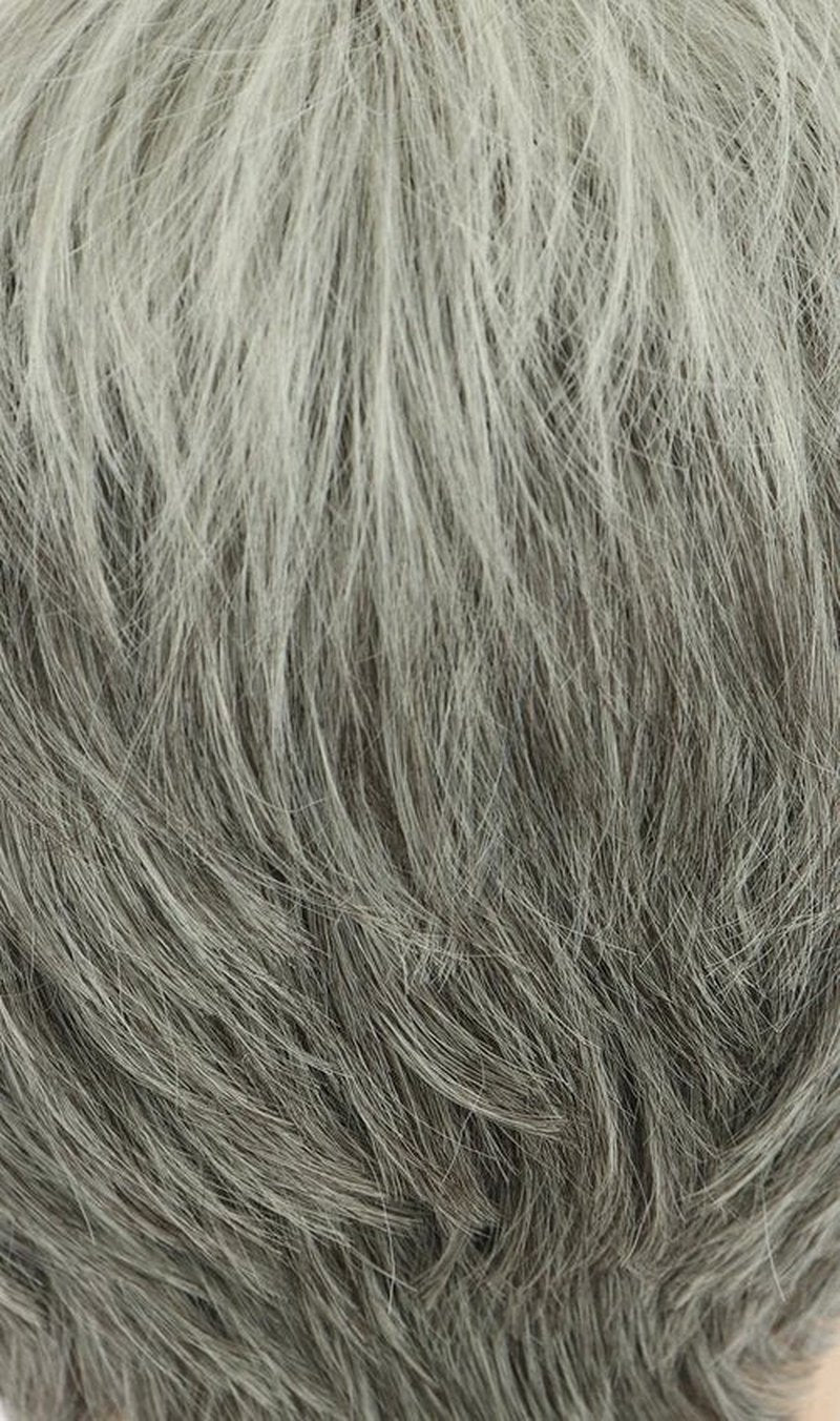 yuehong Short White Gray Wig Old Man Synthetic Wig Grandpa Wig with Mustache for Halloween Cosplay Party