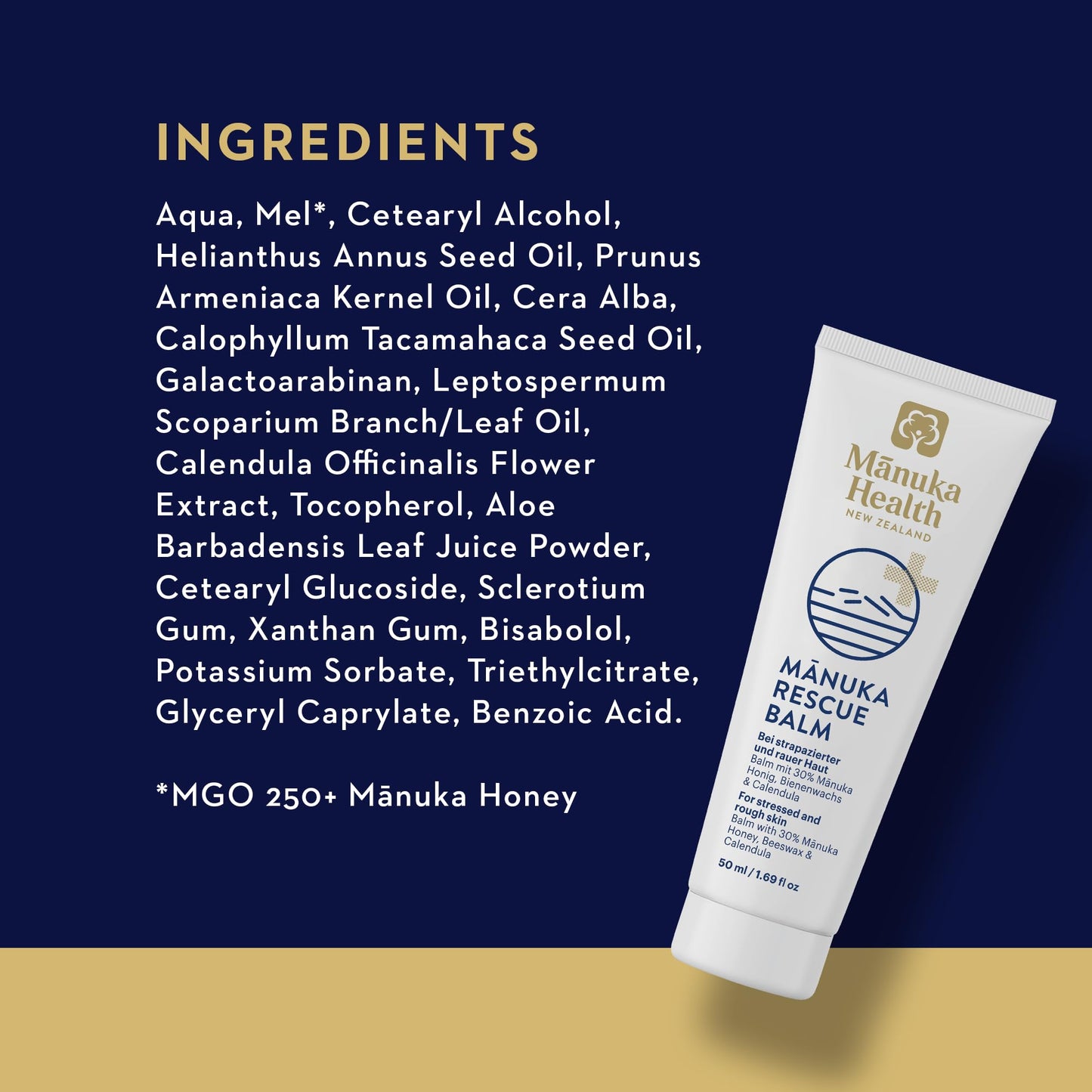 Manuka Health Manuka Rescue Balm - Medical Grade Manuka Honey Wound Care with Aloe, Beeswax & Calendula – Fast Acting, Long Lasting Care for Stressed & Rough Skin, 1.69oz